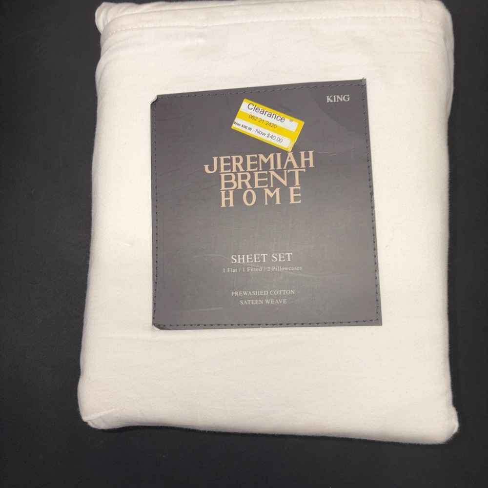 Jeremiah Brent Home Cotton Sateen Weave 4 Piece Sheet Set Size King 20822
